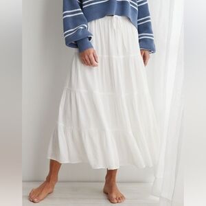🌸NWT AERIE | Beach Club Maxi Skirt White | W Sz. XL SOLD OUT ONLINE!
